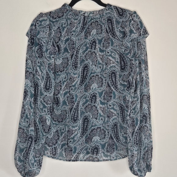EVEREVE NWT Kora Paisley Split Neck Chiffon Top - Picture 10 of 11